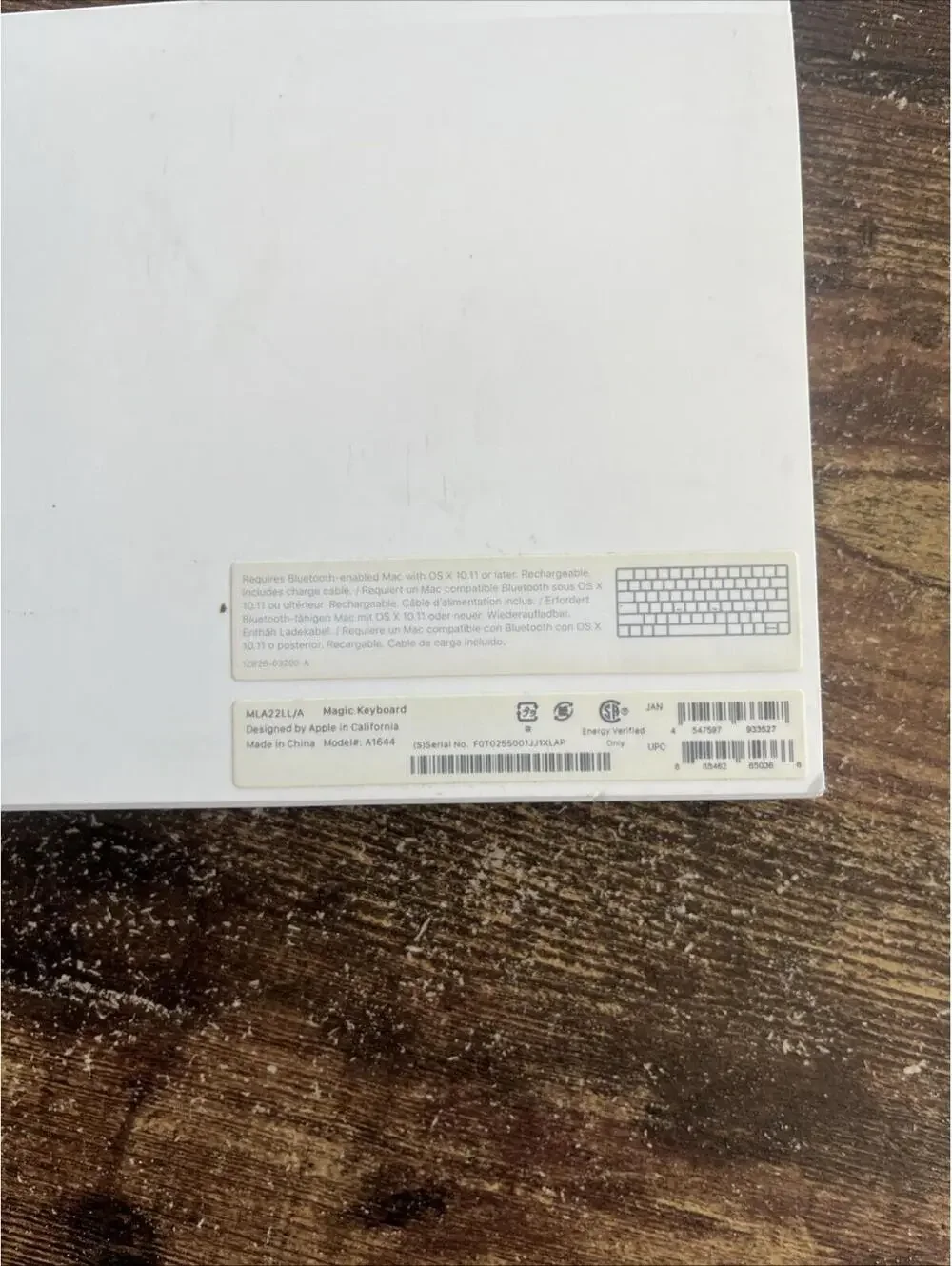 Apple Magic Keyboard Wireless Bluetooth Model A1644 - Silver (MLA22LL/A) TESTED✅